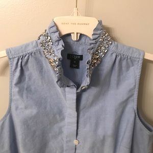 J.Crew Jeweled Collar Top