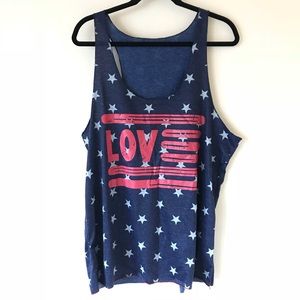 Patriotic Star Love O-Neck Tank Top