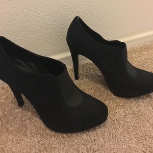 Classic black suede style heels