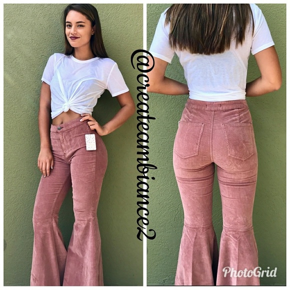 🔥SIZE 31🔥Free People Hi-Rise Super Flare Cords - Picture 2 of 8