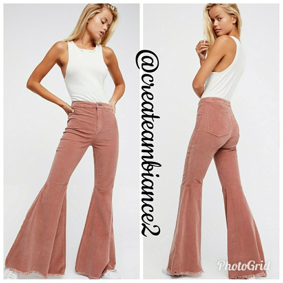 🔥SIZE 31🔥Free People Hi-Rise Super Flare Cords - Picture 3 of 8