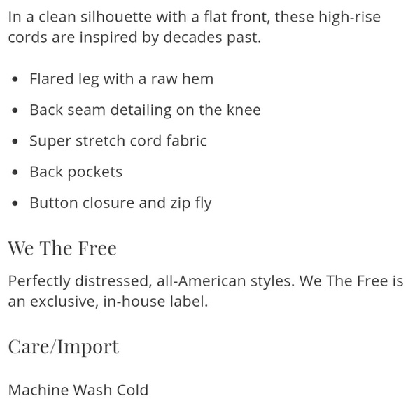 🔥SIZE 31🔥Free People Hi-Rise Super Flare Cords - Picture 6 of 8