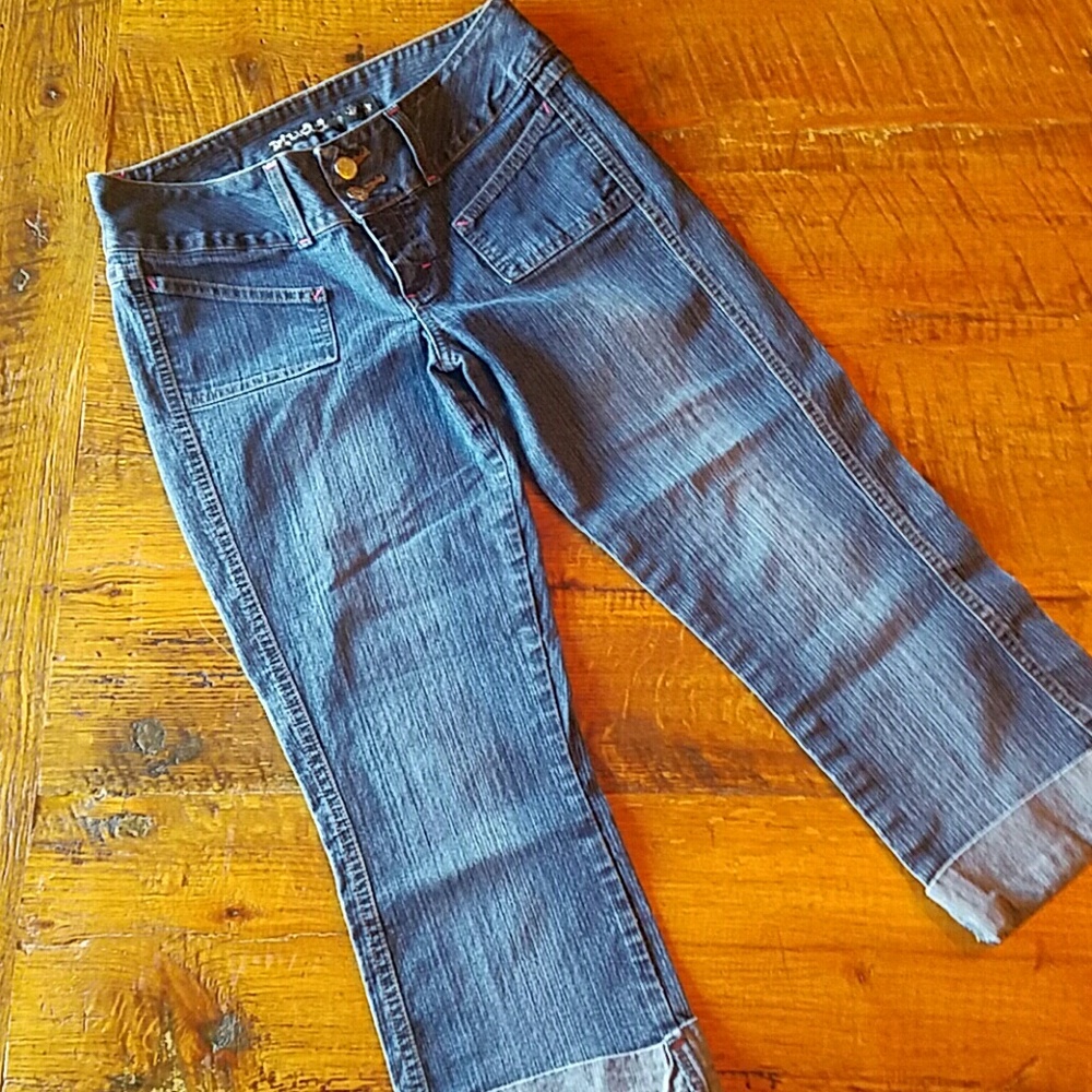 Dark wash crop jeans