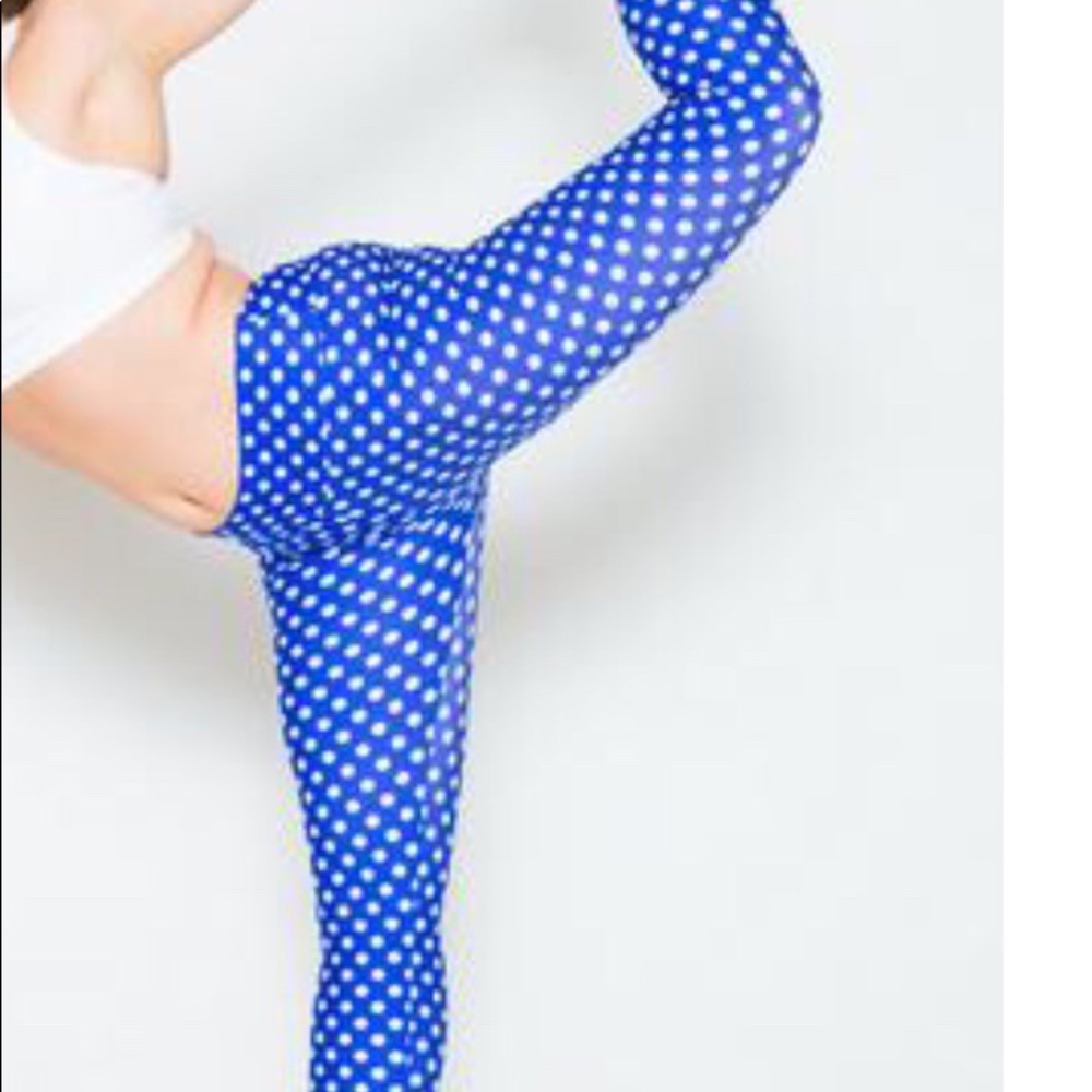 Cute royal blue polka dot InYo Yoga Pants
