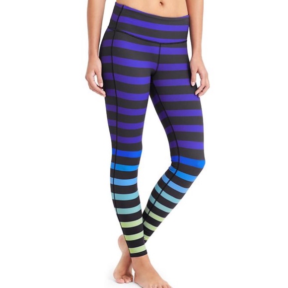 Athleta Pants - ATHLETA COLORBLOCK STRIPE Chaturanga Leggings