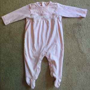 Kissy Kissy 6-9m embroidered footie pajamas