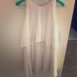 White Pleated Cocktail Dress