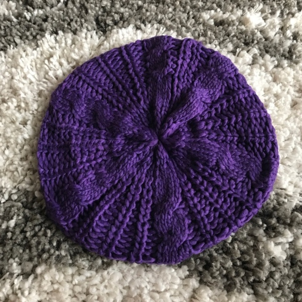 NWT Purple Knit Beanie One Size