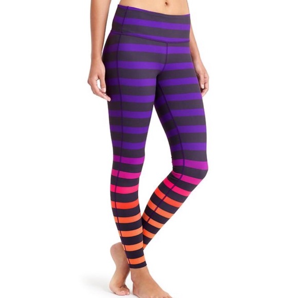 Athleta Pants - Athleta Chaturanga Colorblock Stripe Leggings