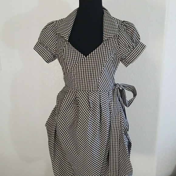 Iridescent checker wrap dress - Picture 1 of 8