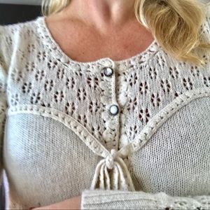 Anthropologie Cashmere/wool blend ivory cardigan.