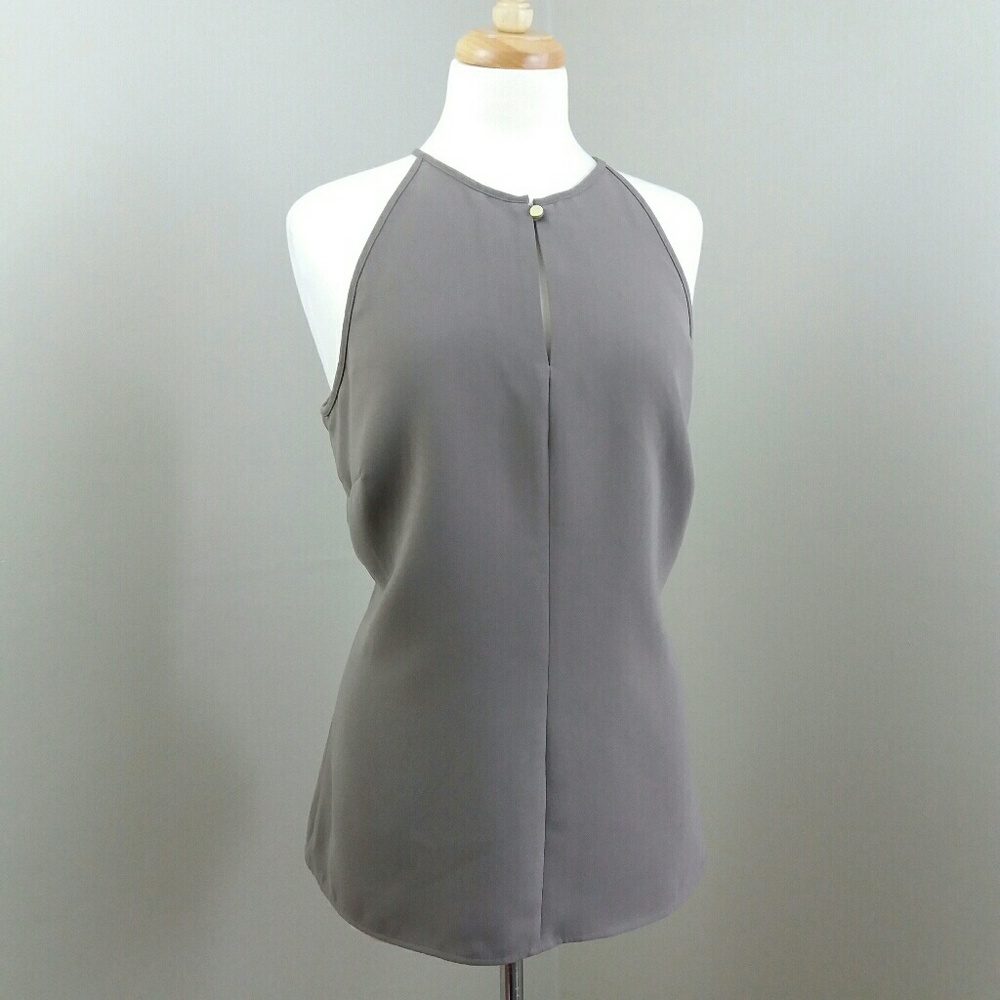 Banana Republic Taupe Sleeveless Keyhole Top