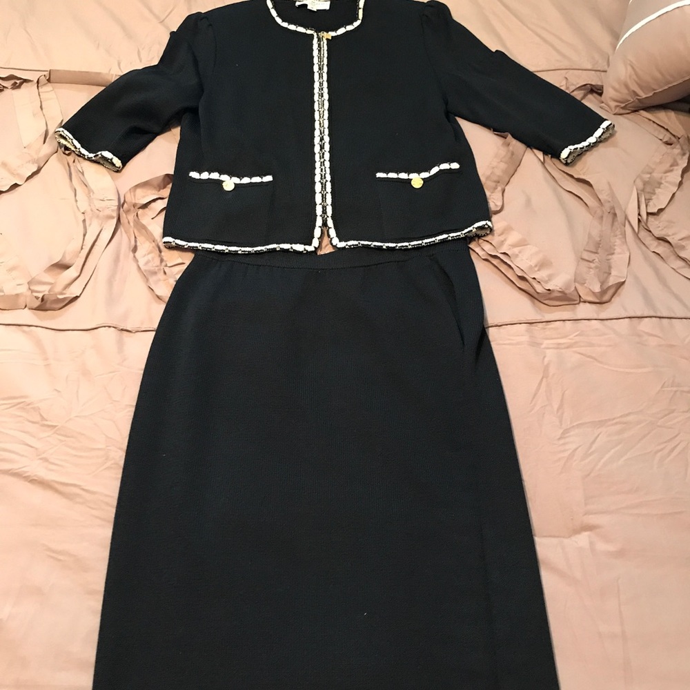 Elegant black St. John suit. Excellent condition