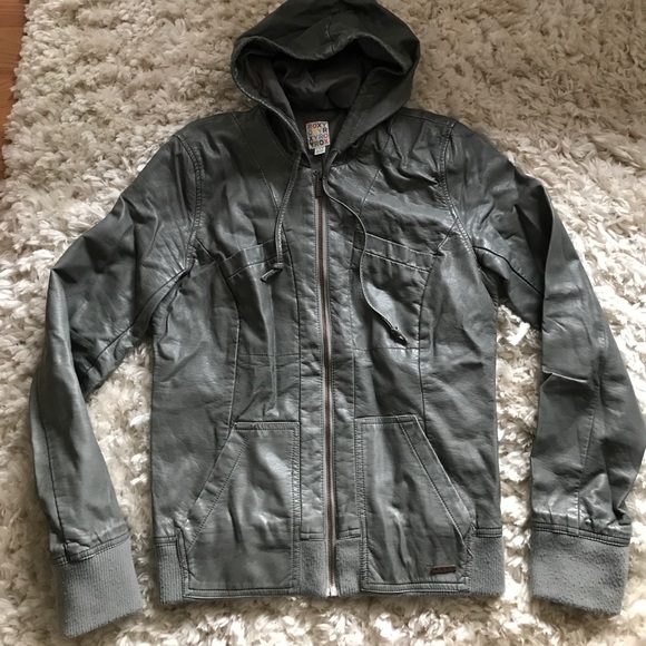 Roxy Jackets & Blazers - Roxy Faux Leather Hooded Jacket