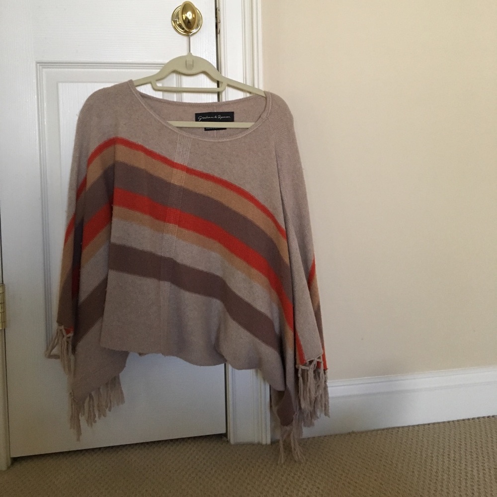 Wool/cashmere blend poncho
