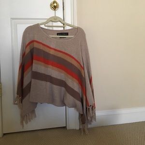 Wool/cashmere blend poncho