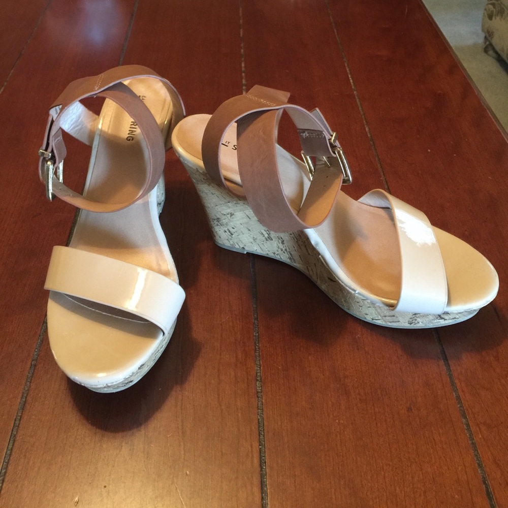 Nude platform shoes