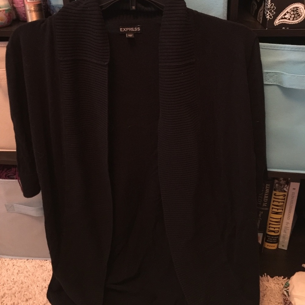 Express black open sweater
