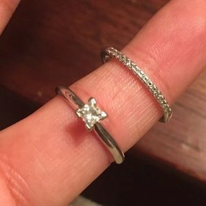 Woman Ring & band - size 8 - 14K