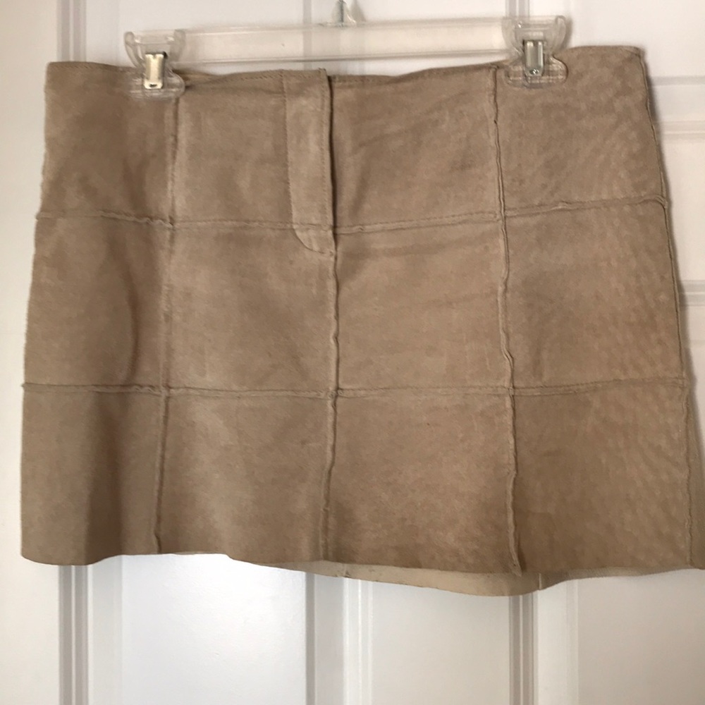 Suede mini skirt