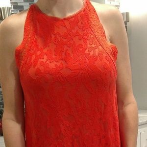 Coral lace dress
