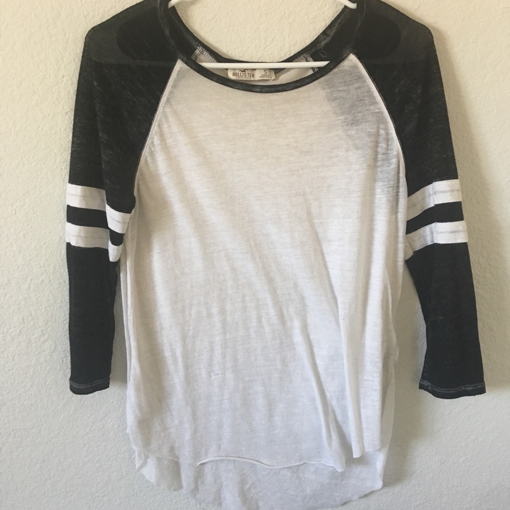 Black& White Baseball Style Tee