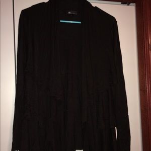 Lightweight black cardigan throw over