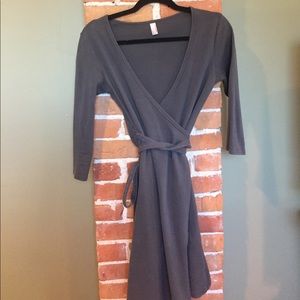 Gray American Apparel wrap dress