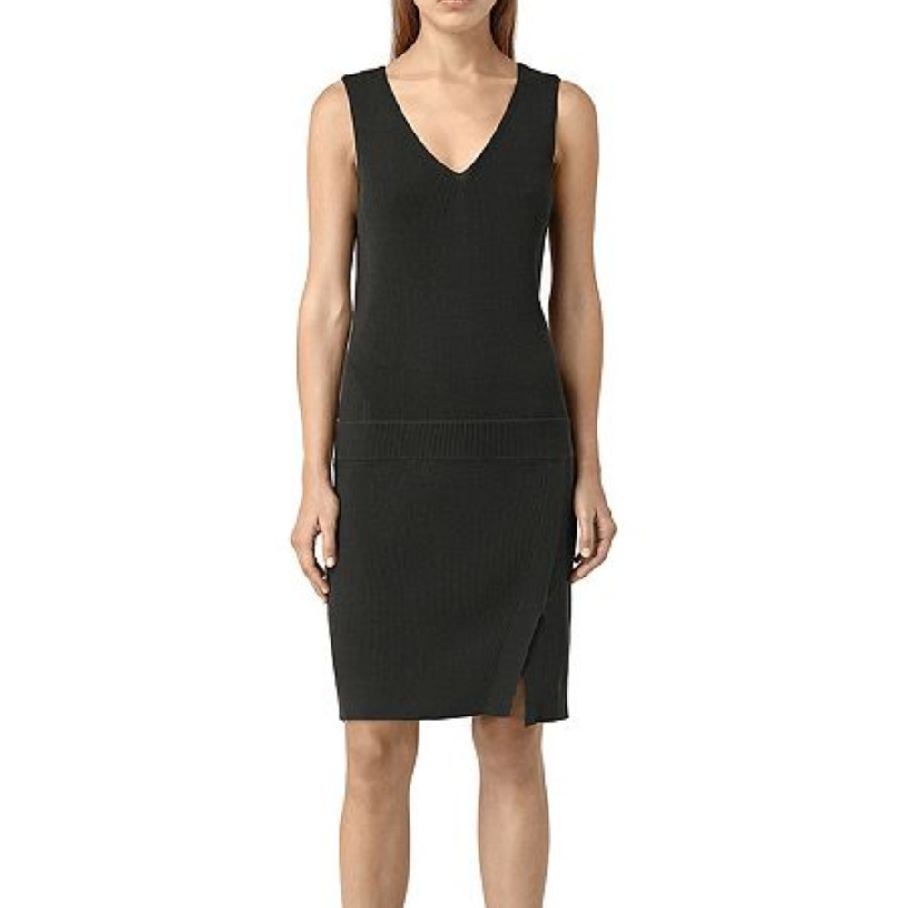 AllSaints Rassa Knit Dress Coal Black S