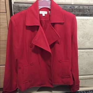 Ann Taylor Red Wool blend double breasted coat XS