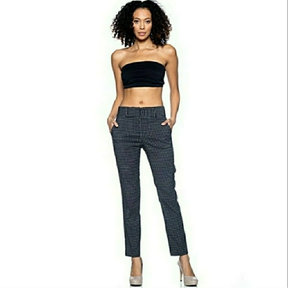 Slim Fit Plaid Work Pants. - Picture 1 of 8