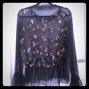 Sheer embroidered blouse!
