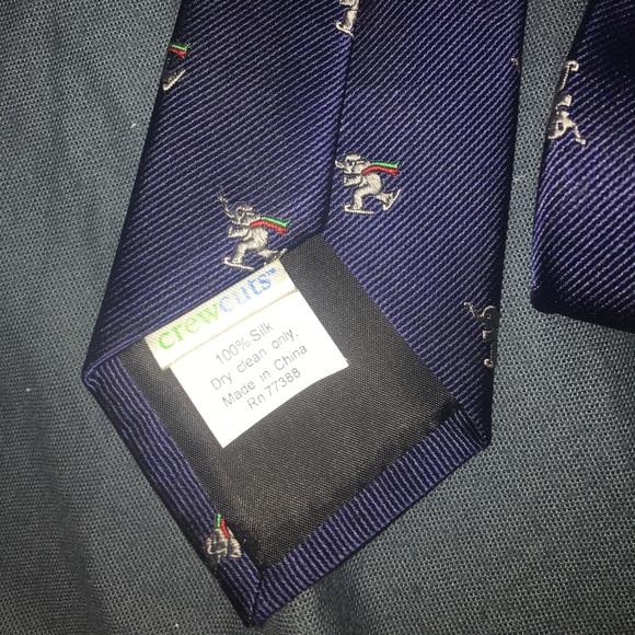 Navy blue silk skating elephant boys tie - Picture 3 of 5