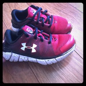 Boys Under Armour Series X red lace up shoes