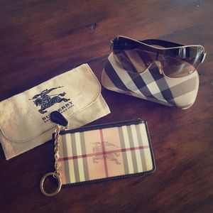 Burberry shield sunglasses and change purse