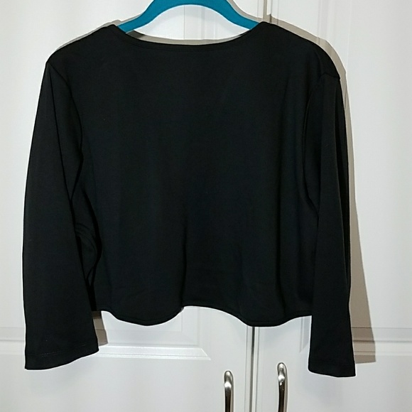Black Cropped Bolero Cardigan sz L - Picture 2 of 4