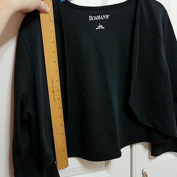 Black Cropped Bolero Cardigan sz L - Picture 4 of 4