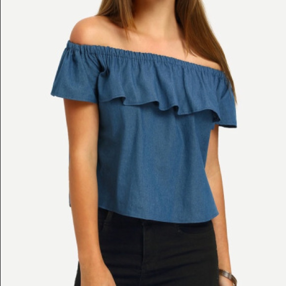 Cute Off the shoulder denim top