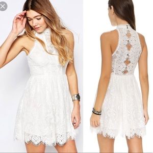 Free People Verushka Mini White Lace Dress