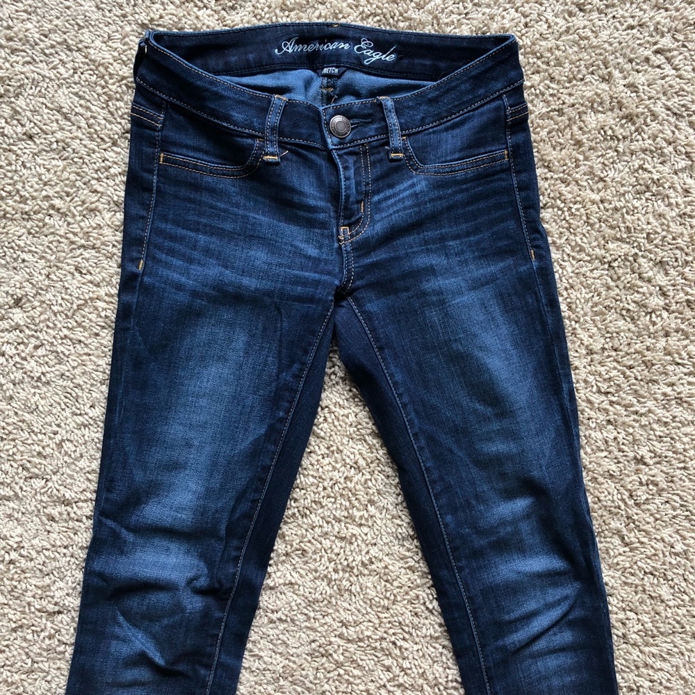 American Eagle skinny blue jeans size 0