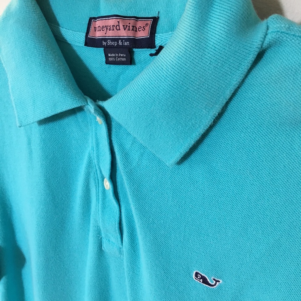 Vineyard Vines Aqua preppy  polo Medium