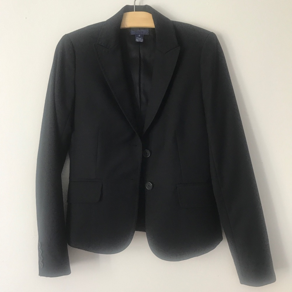J. Crew Super 120s Wool Tailored Black Blazer