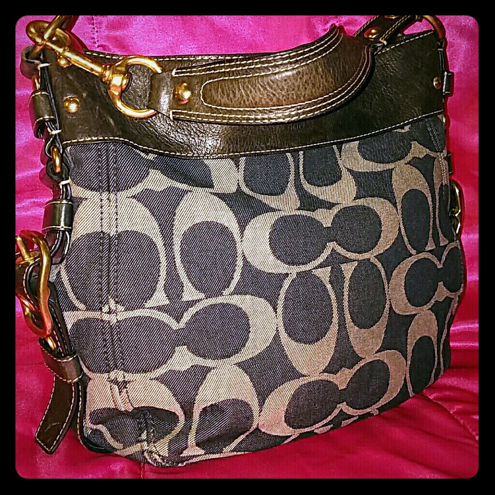 Coach Blue Denim Large Hobo Handbag