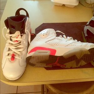 Air Jordan’s 6  white and red size 10.5