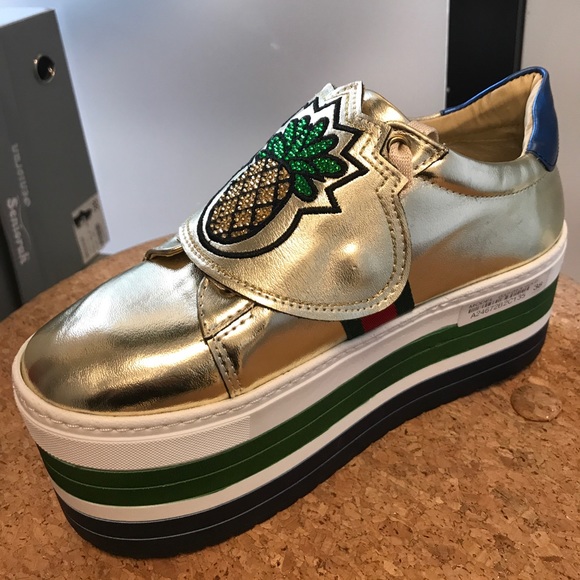 Seniorah Gold pineapple platform sneakers - Picture 3 of 4