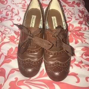 Brown ankle heels