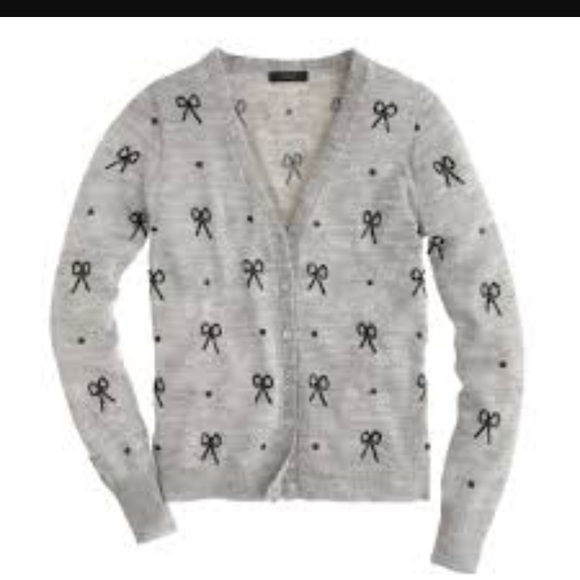 J. Crew Sweaters - J Crew sequin bow cardigan