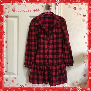 Girls' Holiday / Winter Dress - long sleeve plaid
