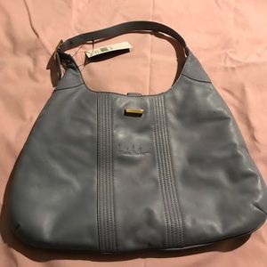 Purple leather Nicole Miller shoulder bag