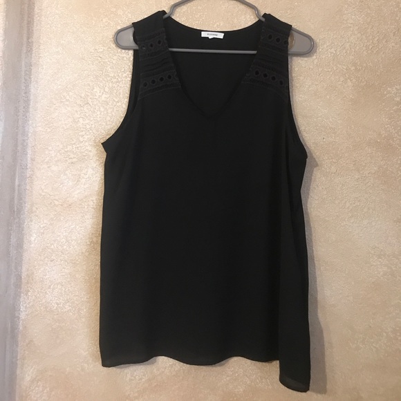 Pleione Tops - Pleione black decorative tank top